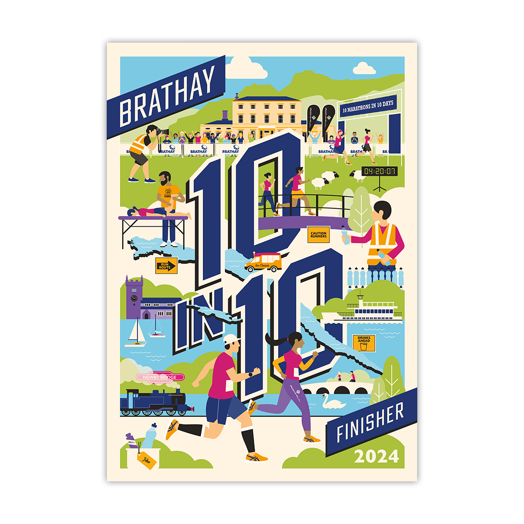 Brathay 10in10 commemorative finishers wall art print poster