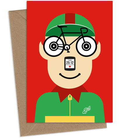 Cycling Elf : Greeting Card