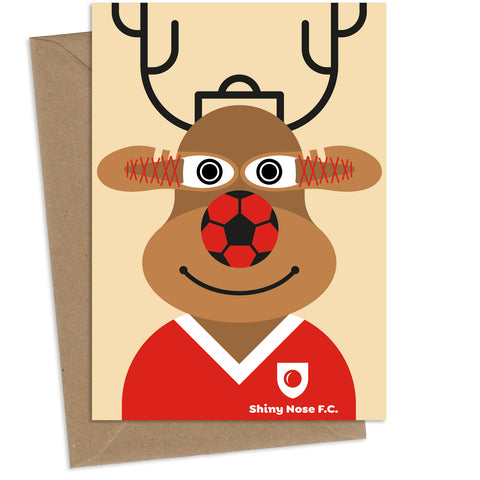 Football Rudolph : Greeting Card