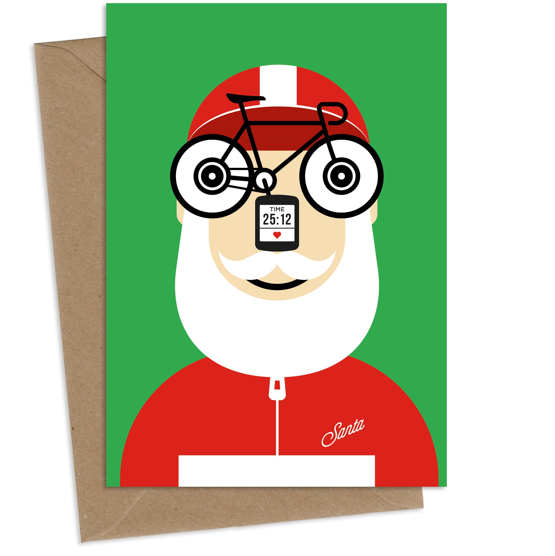 Cycling Santa : Greeting Card